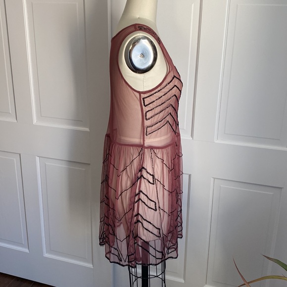 Free People - Beaded Slip Dress - Wine - M - Picture 11 of 14